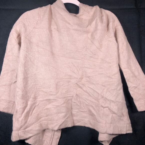 Talbots Womens Sweater Tan Cardigan Open Front Pure Merino Wool Large Petite - Picture 10 of 12
